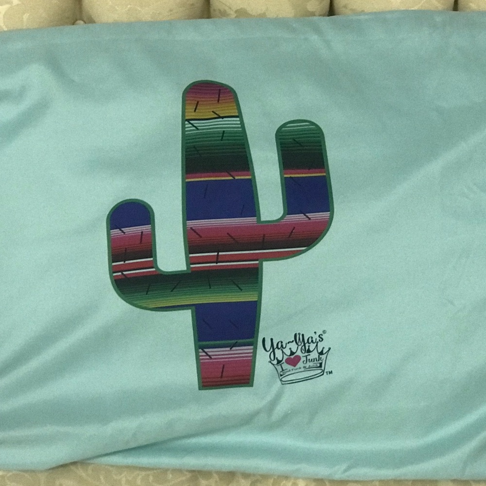 Turquoise Cactus Serape pillow case